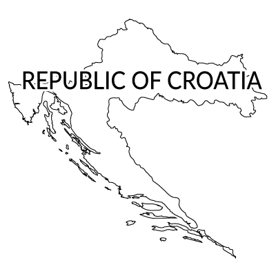 クロアチア共和国無料フリーイラスト｜英語(白)
